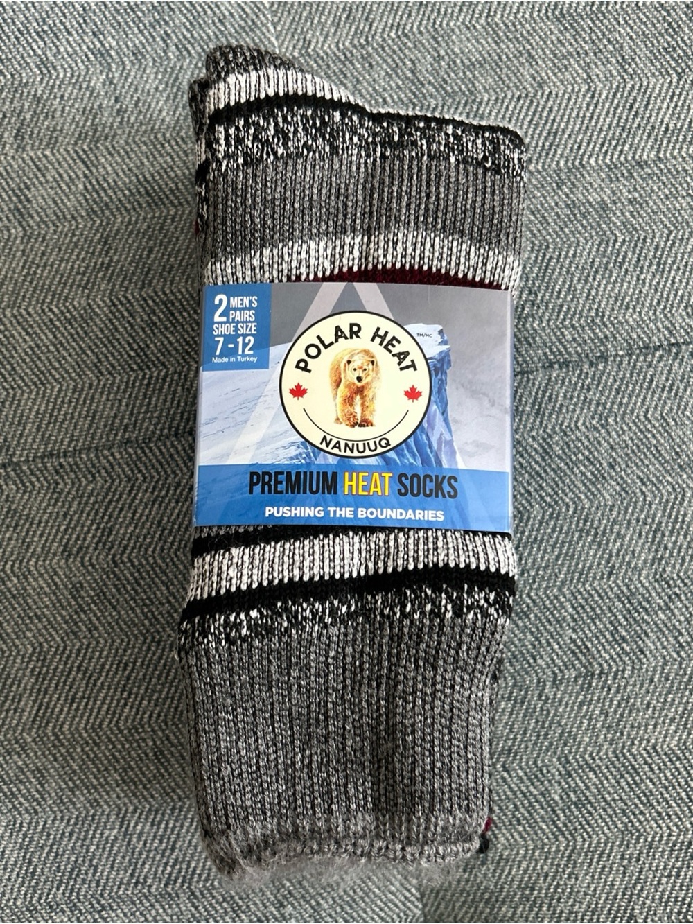 Polar Heat Nanuuq Men’s Premium Heat Socks, 2 Pack Thermal Socks, Size 7-12